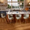 Ninecer Counter Height Bar Stools Set of 4, 26 Inch Swivel PU Leather Bar Chairs with Back and Footrest, Round Low Back Barstools for Kitchen Island Dining Room, Grey
