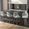Ninecer 24" Swivel Counter Bar stools, Modern Velvet Barstools with Soft Backrest for Kitchen Dining Room, Gray (Set of 4)