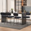 Ninecer Counter Height Bar Stools Set of 4, 26" Black Bar Stools with Back and Metal Legs, Fabric Kitchen Counter Stools with Footrest and Wide Seat, Bar Chairs for Kitchen Island