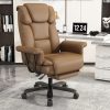 Ninecer High Back Executive Office Chair, Ergonomic PU Leather Office Chair, Heavy Duty Computer Desk Chair, Reclining Office Chair with Footrest 400lbs, Brown