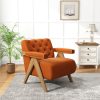 Ninecer Velvet Accent Chair, Single Sofa Chair with Thickened Cushion for Living Room Bedroom, Orange