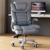 Ninecer Big and Tall Office Chair 400lb Wide Seat, Ergonomic High Back Leather Executive Desk Chair with Flip-up Arms, Computer Chair with Flip-up Arms, Gray/Blue