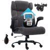 Ninecer Big and Tall Office Chair 500LBS, Heavy Duty Executive Desk Chair with High Back, Ergonomic Fabric Computer Chair with Flip-up Arms, Grey
