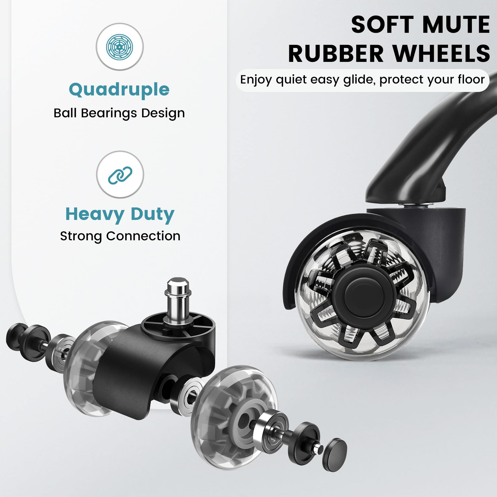 Ninecer Big and Tall Office Chair 500LBS, Heavy Duty Executive Desk Chair with High Back, Ergonomic Fabric Computer Chair with Flip-up Arms, Grey - Image 3