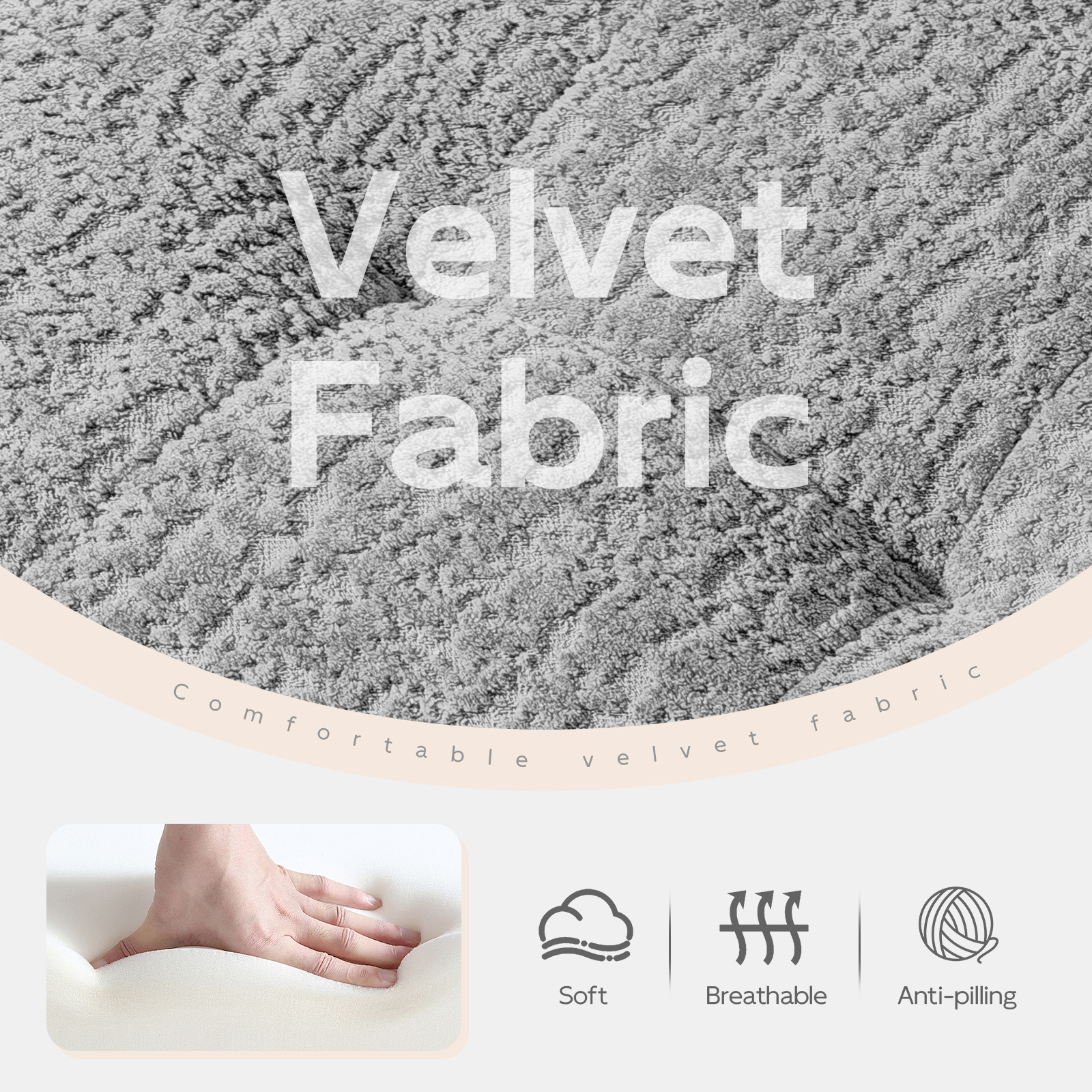 Ninecer Counter Height Bar Stools Set of 3, 26 Inch Upholstered Bar Stools with Low Back, Boucle Fabric Square Seat Bar Chairs with Metal Legs and Footrest, Bar Stools for Home Kitchen Bar, Grey - Image 4