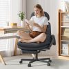 Ninecer Ergonomic Office Chair with Footrest, Big and Tall Computer Desk Chair for Adults, Adjustable Swivel Chair with Headrest Lumbar Support, Black