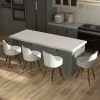 Ninecer 24" Swivel Counter Height Chairs, Modern PU Leather Bar Stools with Thick Cushion and Footrest, White (Set of 4)