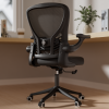 Ninecer Ergonomic Mesh Office Chair, Mesh Back Office Chair with Flip-up Arms, Swivel Computer Desk Chair with Lumbar Support for Adult, Black