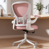 Ninecer Ergonomic Mesh Office Chair, Mesh Back Office Chair with Flip-up Arms, Swivel Computer Desk Chair with Lumbar Support for Adult, Pink